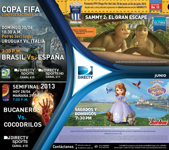 MSC Noticias - CARTELERA-DIRECTV-28-06-13 Agencias Com y Pub Deportes Directv Com Diversión Publicidad 