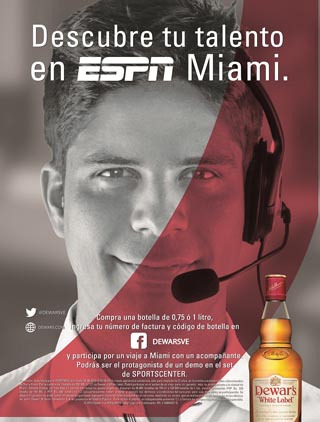 MSC Noticias - Imagen-Promoción-Dewar´s-White-Label-ESPN-Miami Agencias Com y Pub Alimentos y Bebidas Negocios PressCom Publicidad 